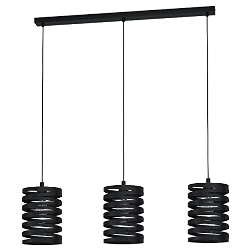 Eglo Cremella Hanglamp met 3 lampen, vintage, industrieel, van staal in zwart, eettafellamp, woonkamerlamp, hangend met… - Afbeelding 4