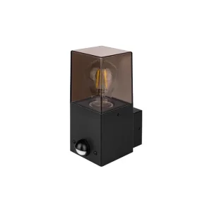 Wandlamp – Wand­armatuur – Denver – E27 – Zwart met PIR-sensor
