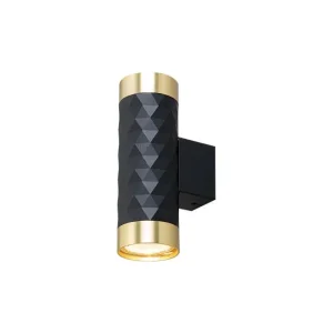 Wandlamp GU10 LED Glamour DUO rond zwart+goud