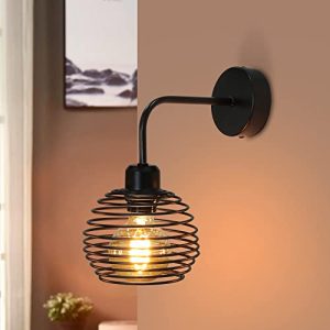 ZMH wandlamp binnen Wandkandelaar vintage – retro zwart woonkamer slaapkamer keuken industriële wandverlichting metaal…