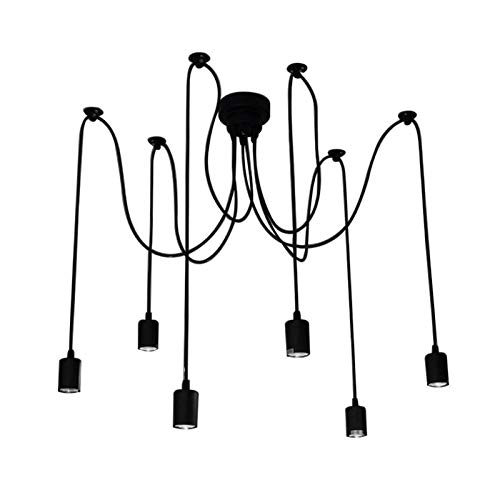 E27 Creative kroonluchter antieke DIY kroonluchter 6 koppen lampen vintage industriële plafondlamp hanglamp lamp… - Afbeelding 2