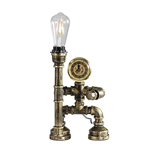 Kaj Hejmo Water Pipe Robot Style Tafellamp Vintage Industriële Tafellamp Steampunk Lamp IJzer Retro Nachtlampje voor…