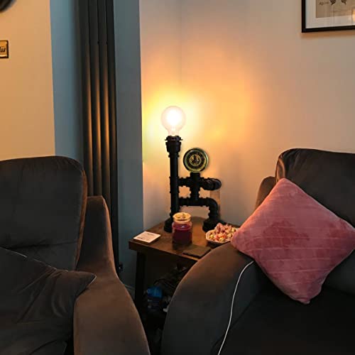 Kaj Hejmo Water Pipe Robot Style Tafellamp Vintage Industriële Tafellamp Steampunk Lamp IJzer Retro Nachtlampje voor… - Afbeelding 4