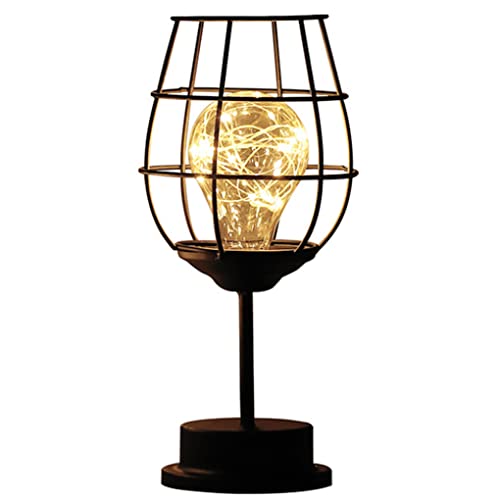 Snner 1Pc LED Bureaulamp Wijnfles Tafellamp Ijzer Wijn Flessen Decoratie Lamp Industriële Metalen Smeedijzeren Lamp… - Afbeelding 4