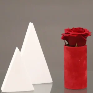 Luxe velvet bloemen doosje Rood (zonder tekst)